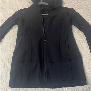 Black Hooded Zip-Up Jacket